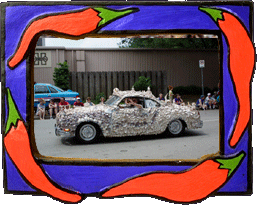 A shell covered art car!