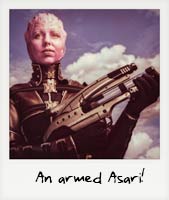 An armed Asari!