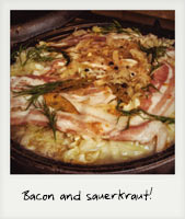 Bacon and sauerkraut!