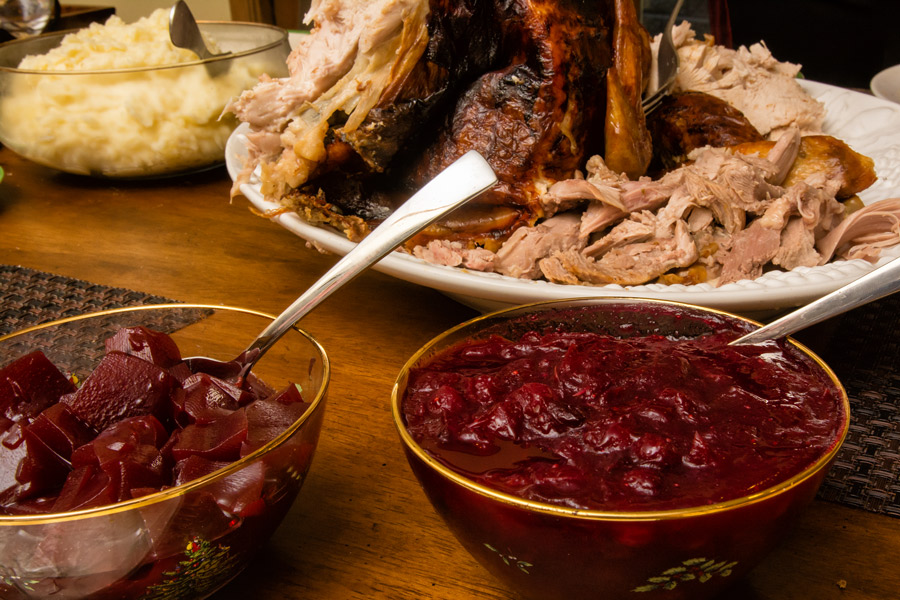 Cranberries and turkey Thanksgiving photo