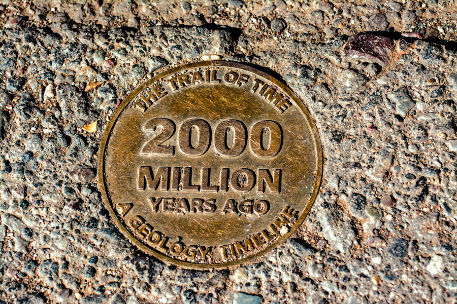 2000 million years ago plaque at Grand Canyon photo