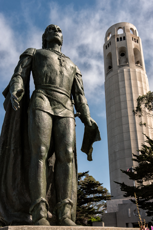 Christopher Columbus statue at Coit Tower San Francisco photo