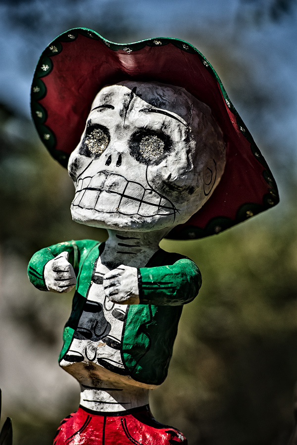 A picture of a Mexican Day of the Dead sculpture at Disneyland