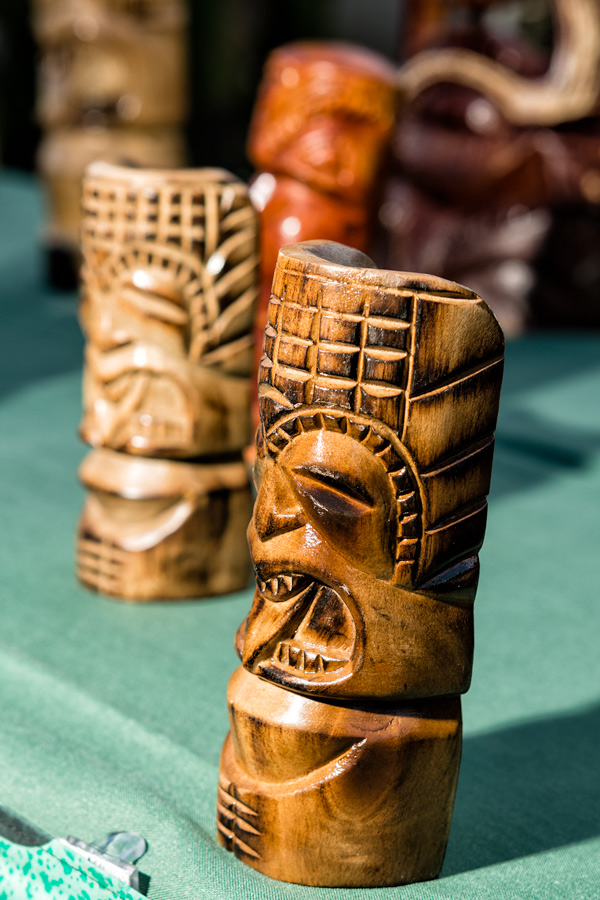 Tiki cups at a Hawaiian Luau photo