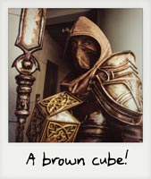 A brown cube!
