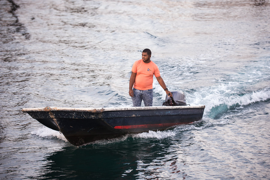 Panama boat man photo