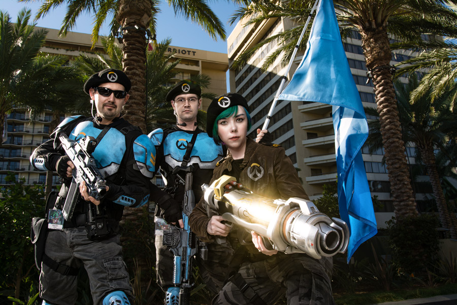 A picture of Overwatch grunt cosplay at BlizzCon 2015 taken by Batty!