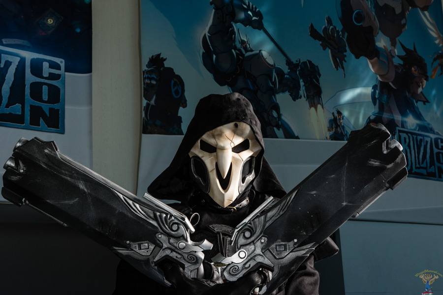 A picture of a Reaper cosplay at BlizzCon 2015 taken by Batty!