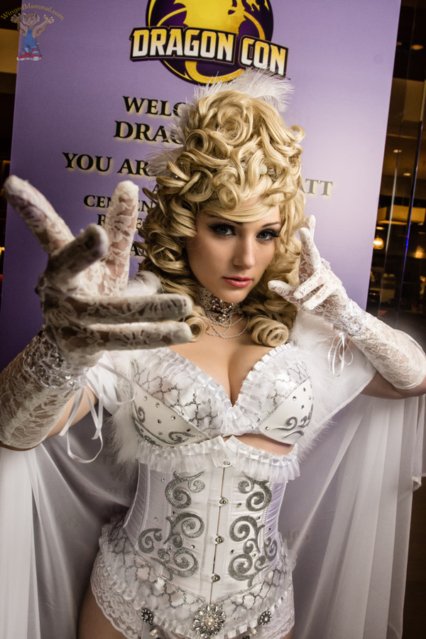 A picture of Emma Frost cosplay at Dragon Con 2016 taken by Batty!