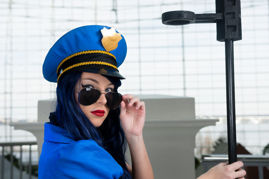 A picture of Officer Caitlyn cosplay at Katsucon 2016 taken by Batty!