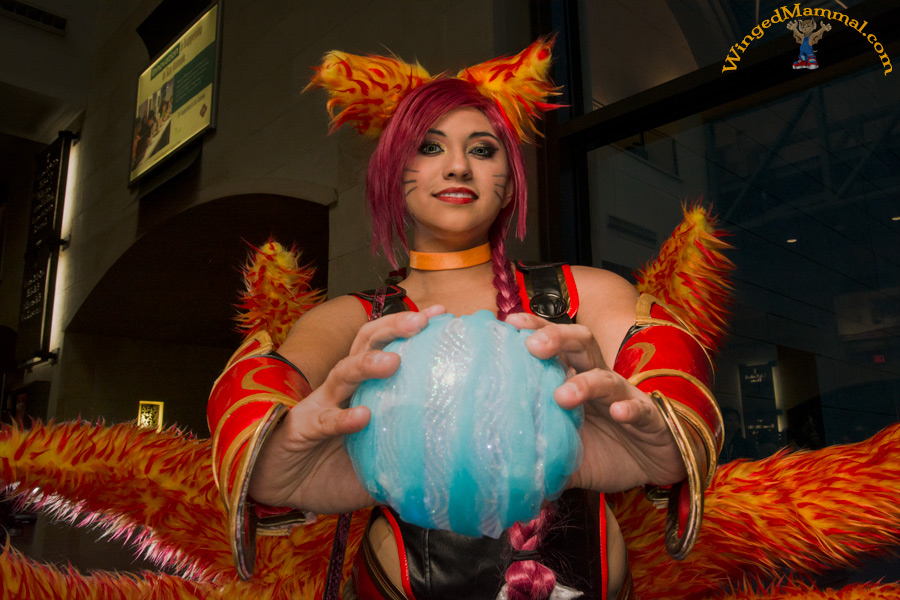 A picture of Foxfire Ahri cosplay from League of Legends at PAX South 2015!