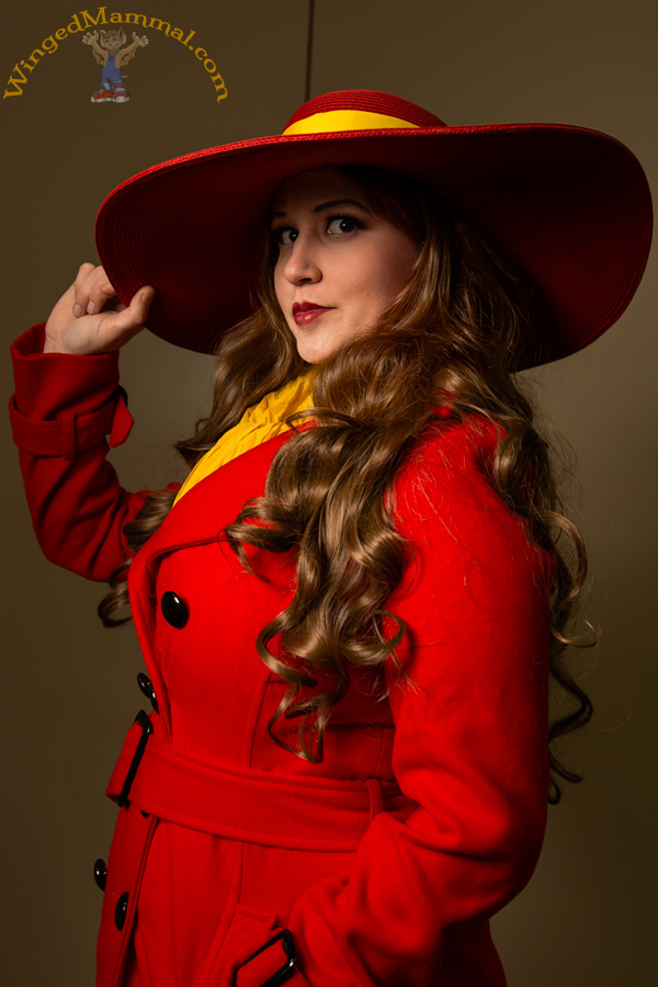 A picture of a Carmen Sandiego cosplay at PAX South 2015!